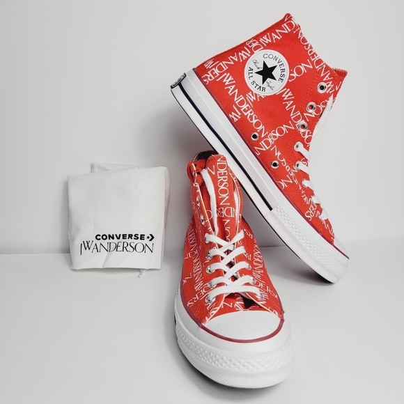 Converse J.W. Anderson Red Logo High Top Sneakers Unisex Mens 9.5 woman's 11.5 - Picture 1 of 15